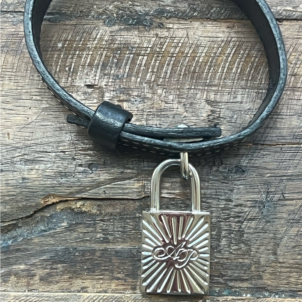 Agent Provocateur Black Leather Bracelet with Lock